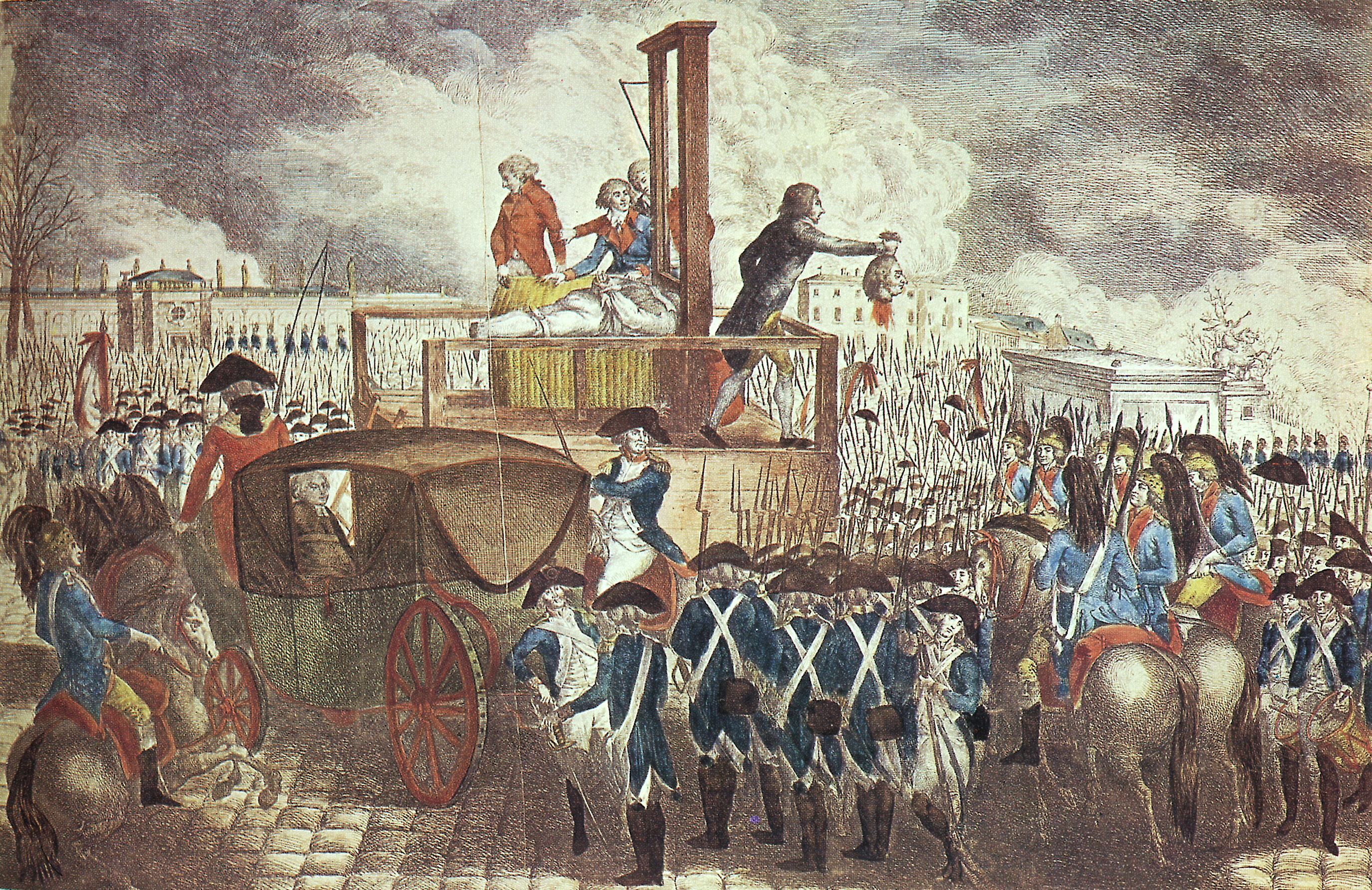 Louis den 16 henrettes. Kobberstik af Georg Heinrich Sieveking fra 1793.